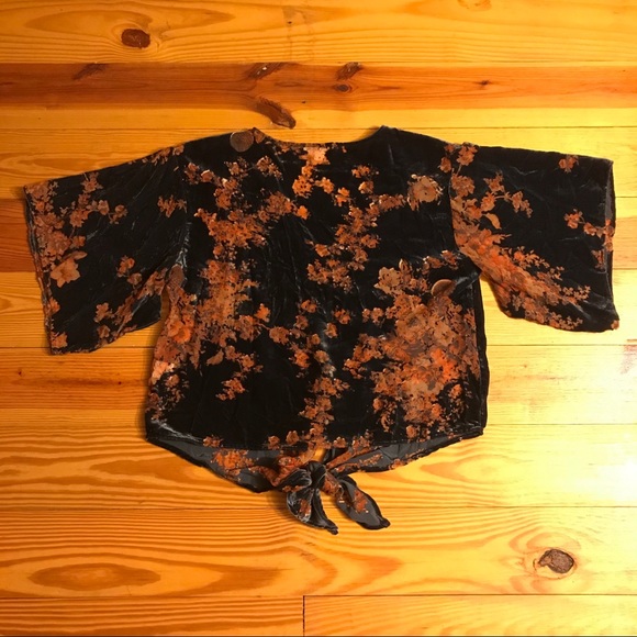 Lovestitch Boho Velvet Crop Top, EUC, M - Picture 11 of 14